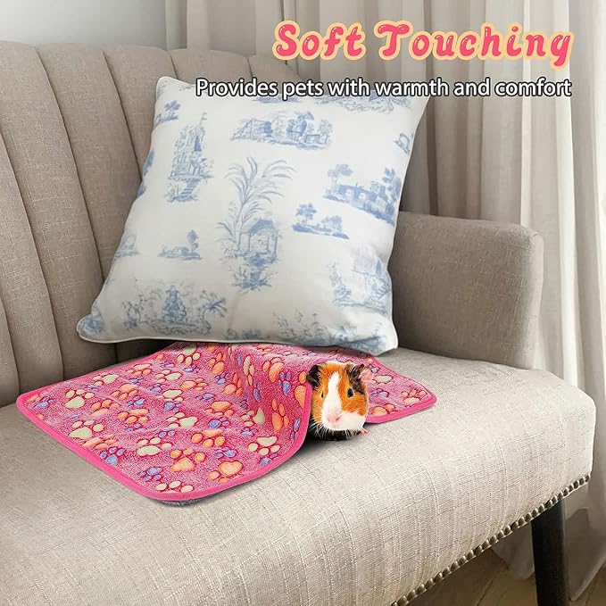 YUEPET 3 Pack Waterproof Guinea Pig Blankets, Fleece Cage Liners, SM | Fleece Bedding for Guinea Pigs, Waterproof Backing, Machine Washable, Soft Fleece Surface, 30 x 16 in