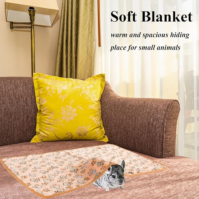 Grddaef 4Pcs Inch Guinea Pig Blanket, 30X20 Bunny Washable & Plush Flannel Sleeping Mats Pad Rabbit Bedding Cage Liners for Hamster Guinea Pig Chinchilla Hedgehog Ferret Small Animal