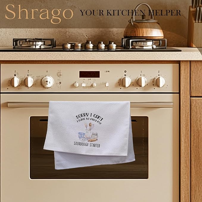 Funny Sourdough Baking Kitchen Towels, Baking Gifts for Women Dish Tea Towels for Kitchen Bakery, Gifts for Sourdough Bakers Decorative Hand Towel, 16x24 Inch