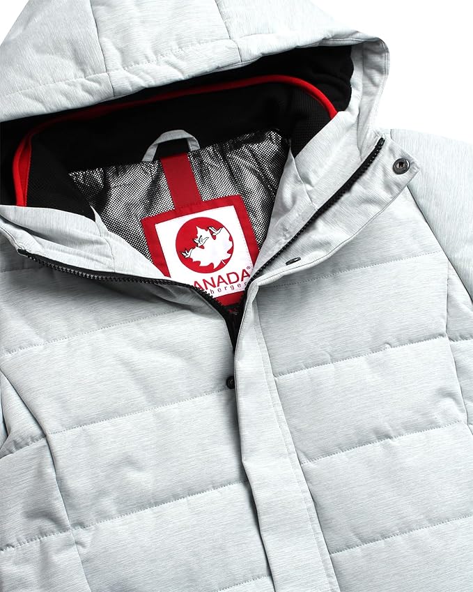 CANADA WEATHER GEAR Mens Winter Puffer Jacket - Heavyweight Insulated Ski Jacket Hooded Mens Coats Weather Resistant Coat