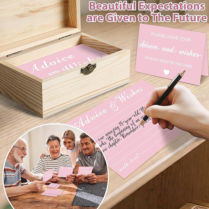 Advice And Wishes For The Mr And Mrs, 51 Pcs Wedding Advice Cards Box for Bridal Shower Decorations, Bridal Shower Games Advice And Wishes Cards Wedding Games For Reception
