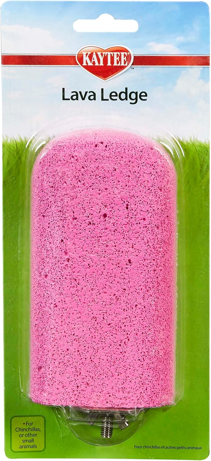 Kaytee Lava Ledge for Small Pet Wire Habitats | Active play. Pumice chinchilla cage accessories for jumping. Safe to chew, attaches to wire homes, chinchilla toys