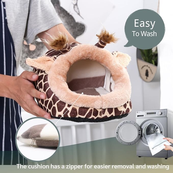 JanYoo Warmer Hedgehog Supplies Toys House Cage Accessories Bed Sleeping Bag (L,Giraffe)
