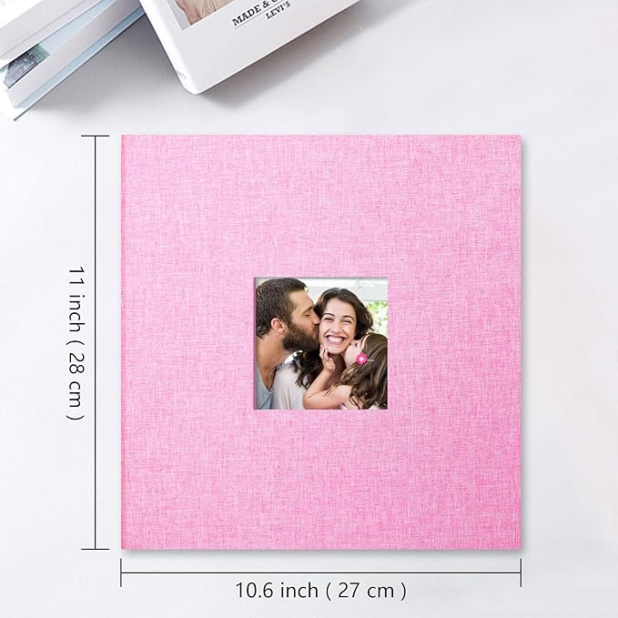Vienrose Large Photo Album Self Adhesive for 4x6 8x10 Pictures Linen Scrapbook Album DIY 40 Blank Pages with A Metallic Pen