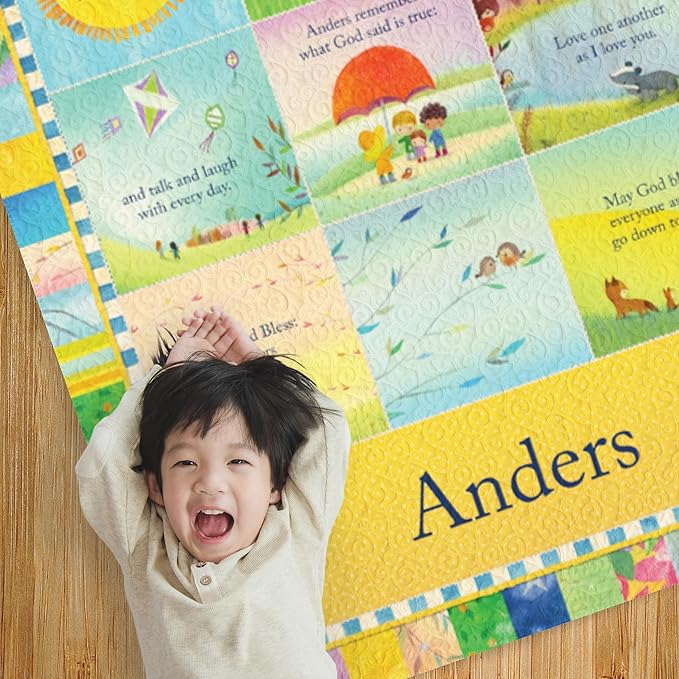 I See Me! Personalized Blanket - Christening Gift - Baptism Gift - Custom Baby, Newborn, Quilted Blanket