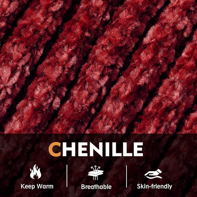 Winter Beanie Hat Circle Scarf Gloves Set for Men Women, Thick Warm Chenille Skull Cap Touchscreen Gloves Neck Warmer