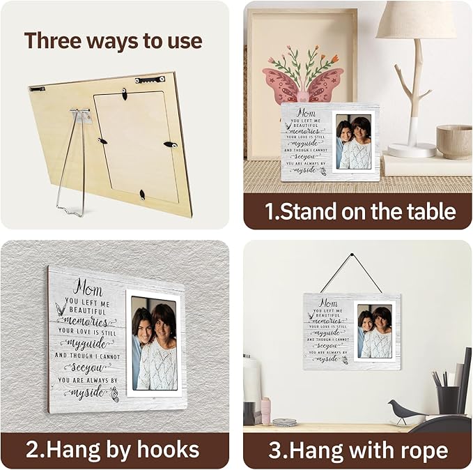 SteadStyle Memorial Gift for Loss of Mother - Memorial Picture Frames - Sympathy Gifts for Loss of Mom, Bereavement Gifts for Loss(White)