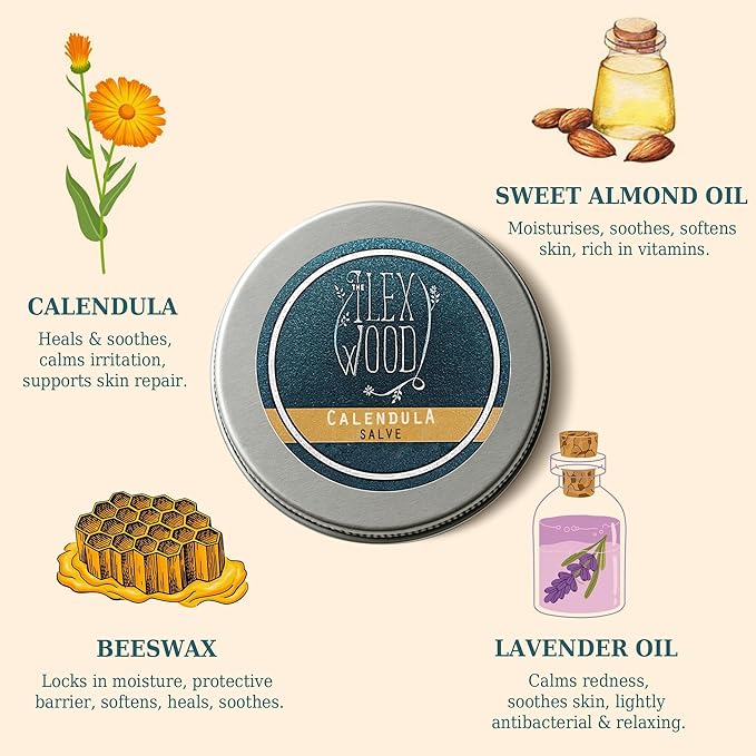 The Ilex Wood - natural salves - (Organic beeswax natural salve pack of 3)