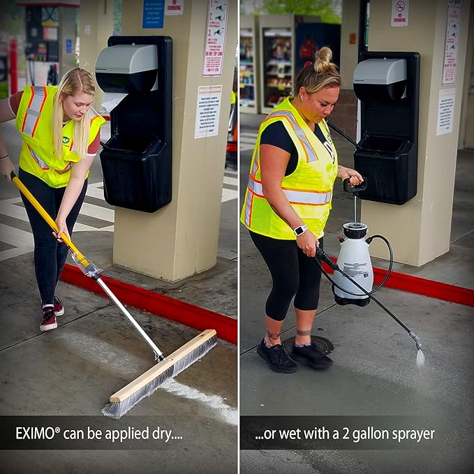 CAF Outdoor Cleaning EXIMO Waterless Concrete Cleaner, Oil Stain Remover for Driveway, Garage Floor, Basement and Walkway Surfaces, Natural Concrete Cleaner Powder Treatment, 36 lb Container