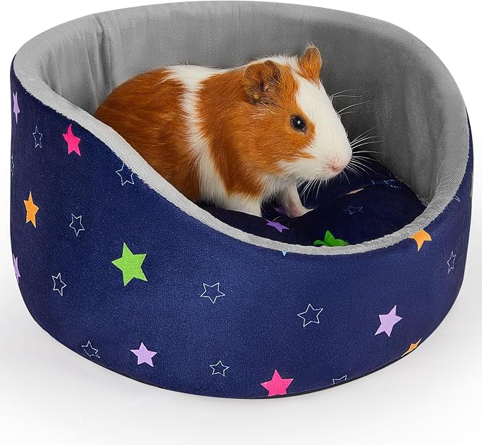 Glittme Soft Guinea Pig Bed, 11.8" Machine Washable Small Animal House Bed | Small Animal Hideout Features A Thick Removable Mat And Plush Fleece For A Cozy Resting Spot In Various Pet Cages
