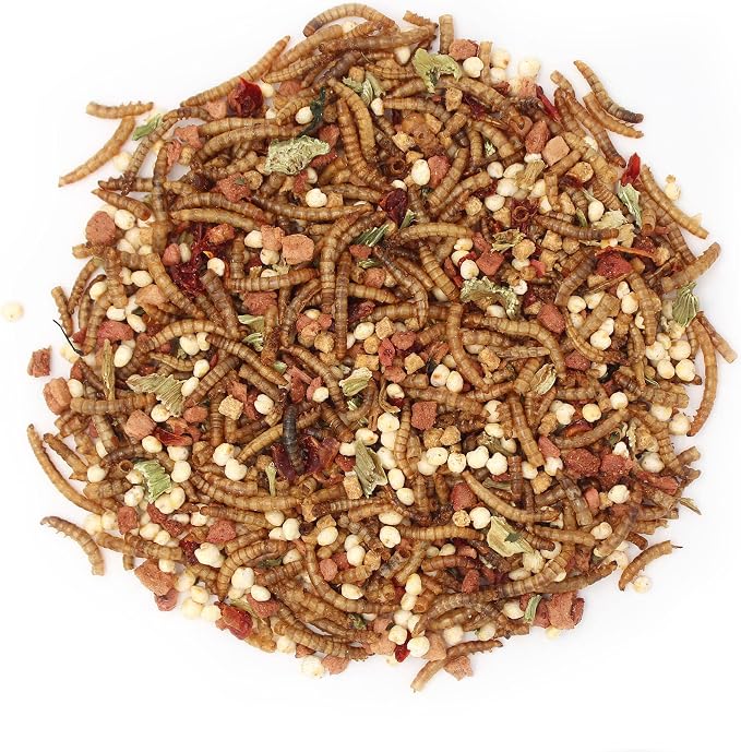 Sunseed Vita Prima Wigglers & Berries Hedgehog Treat - Mealworms for Hedgehogs - Small Animal Trail Mix Snack (Pack of 2)