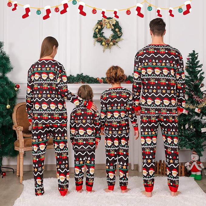 ANGELGGH Matching Christmas Pajamas for Family, Cute Vacation PJs Sets for Couples/Women/Men, Xmas 2 Piece Jammies Sleepwear