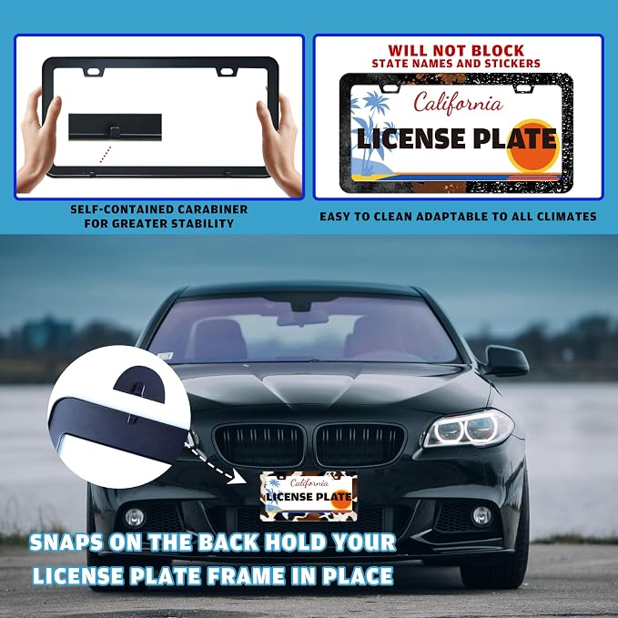Brown Cow Spots Print License Plate Frame Cow Stainless Steel 6 X 12 Inch | Fits US Standard With Screws Rust Resistant For Car Front Rear Decoration Accessories Easy Installation For Cars SUV Truck