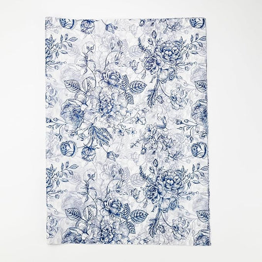 100 Sheets Blue Flower Gift Wrapping Tissue Paper Recyclable Greenery Botanical Packaging Bag for Wedding Birthday Showers Art Craft Party Favor Decoration
