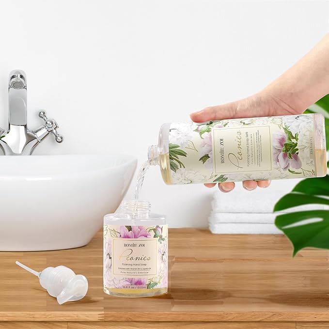 ROMIIE ZOI Foaming Hand Soap Refill, Peony, Gentle & Moisturizing Formula, 1 L/ 33.8 FL OZ