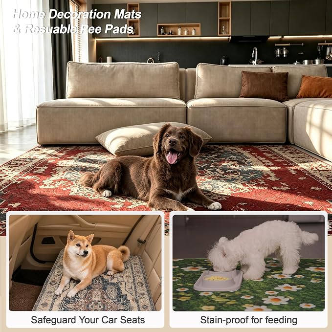 Tapete Higiênico Lavável e Reutilizável para Cães, 36x48 Polegadas, 2 Unidades