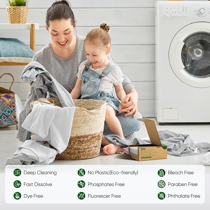 Laundry Detergent Sheets Eco-friendly 250 Loads Fisroa Clothes Washing Detergent Sheets Plastic-Free Washer Sheets
