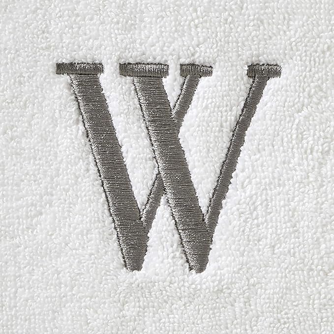SKL Home Casual Monogram Hand Towel (2-Pack), W, 16x26, White