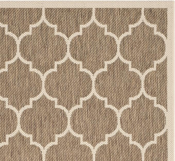 SAFAVIEH Courtyard Collection 2'7" x 5' Brown/Bone CY6914 Trellis Indoor/ Outside Waterproof Easy cleansingPatio Backyard Mudroom Area Mat
