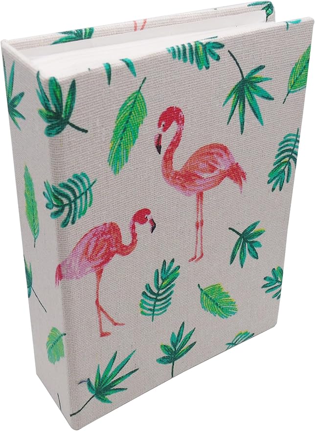 Kids Photo Album, 100 Pockets 5x7 Picture Album, Slip-in Linen Cover Photo Album Book for Boys, Girls, Family(Flamingo)