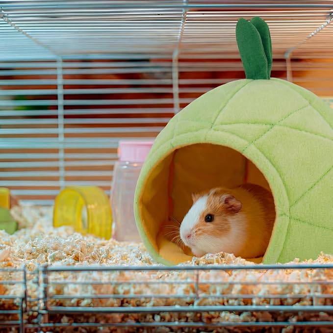 Jetec 2 Pcs Hamster Hammock Hanging Bed for Small Pets | Bed for Hamster Guinea Pig Rat Chinchilla, Banana Pineapple Hanging Nest, Sleep Play Hideout in Small Pet Cage