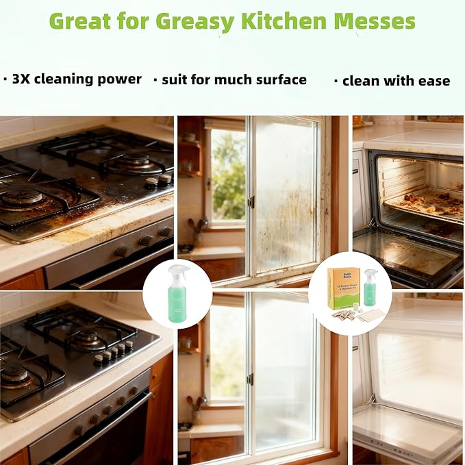 All Purpose Cleaner Spray, All-In-One Countertop Cleaner, Cleaning Supplies for Every Surface, Multi-Surface Cleaner for Home, Kitchen, Bathroom(12 Tablets + 1 Reused Bottle)