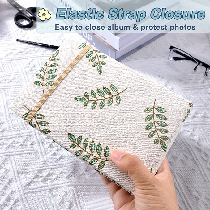 2PACK 4x6 Photo Album, 4x6 100 Pockets Linen Cover Photobook Small Capacity Pictures Book Easy to Classify and Portable for Wedding Family Baby Vacation (Khaki)