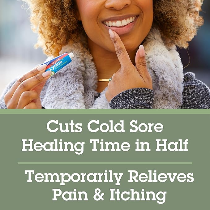 Quantum Health Lip Clear Lysine+ Cold Sore Treatment Soothe & Moisturize Mouth Sores - L-Lysine Menthol Calendula & Propolis Ointment - Transparent Fever Blister Healing Balm - 0.25 Oz