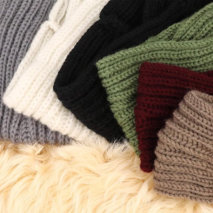 DRESHOW Winter Knit Chunky Headbands for Women Crochet Turban Knitted Ear Warmer Fashion Head Wrap 6 Pack