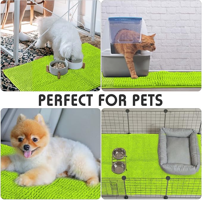Amylove 4 Pcs Guinea Pig Cage Liner 16 x 24 Inch Washable Chenille Pee Pads Pet Dog Cat Bedding Training Mat Reusable for Small Animals Puppy Bunny Hamster Chinchilla