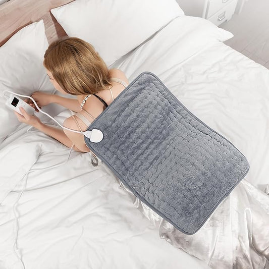 Heating Pad for Back, Neck, and Cramps, 20"x24" Electric Heat Pad with Moist/Dry Heat, 6 Heat Settings & Auto Shut-Off, Soft Flannel, Pain Relief for Men and Women