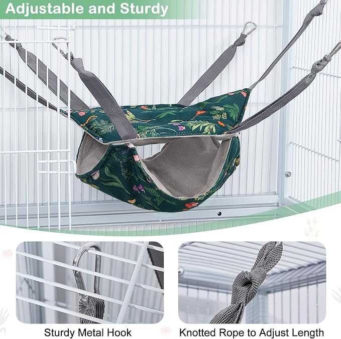 Glittme 4 Pack Cozy Ferret Hammock, Soft Washable Cage Bed for Small Animals