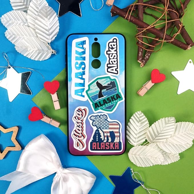 100Pcs Alaska Stickers for Water Bottles, Scrapbooking, Alaska Laptop Decals, Gifts for Women & Men