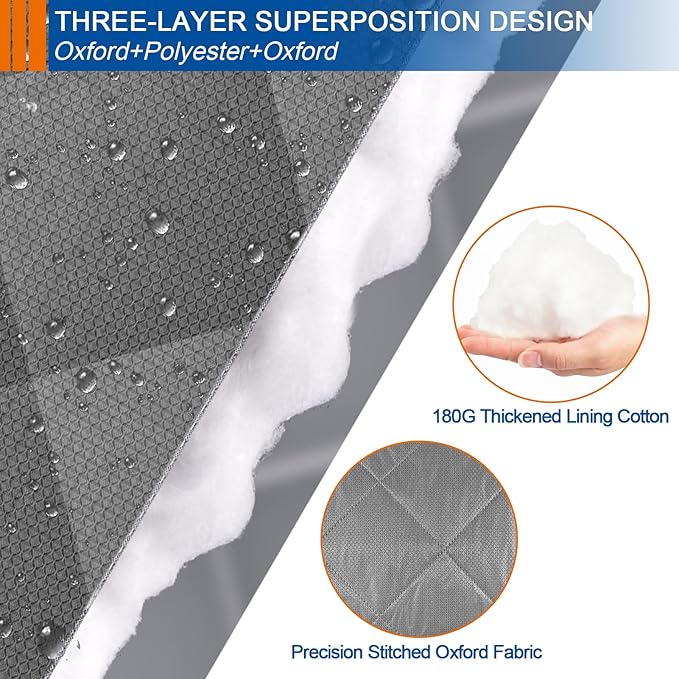 Magnetic Thermal Insulated Door Curtain,Fits Door Size 38'' x 82'', Durable Oxford Cloth Thicken Cotton Fiber Fill, Temporary Door Insulation Cover,Soundproof Weatherproof Doors Blanket