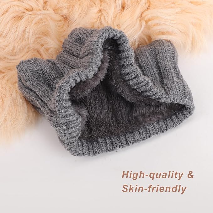 AQOKKA Knit Winter Headbands for Women Fuzzy Wool Fleece Lined Ear Warmers Elastic Turban Crocheted Head Wrap Winter Accessories for Women Cold Weather