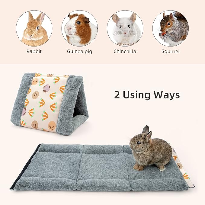 Niteangel Foldable Guinea Pig Tent Bed & Warm Tunnel for Rabbit Ferret Chinchilla Bunny Rats or Other Small Animals