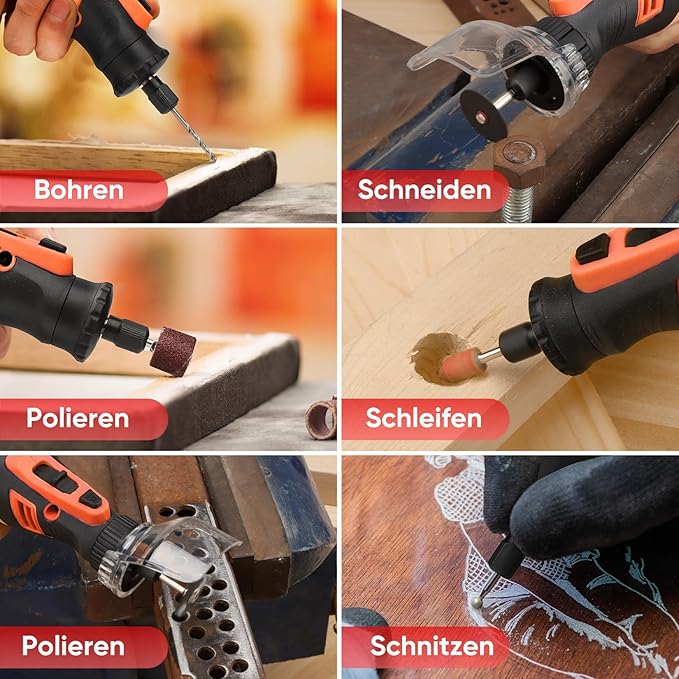 SHALL 508-Piece Rotary Tool Accessories Kit, Universal Rotary Tool Bits for Sanding, Cutting, Grinding, Drilling, Carving, Engraving, Polishing, Cleaning, Rotary Tool Attachments with Carrying Case