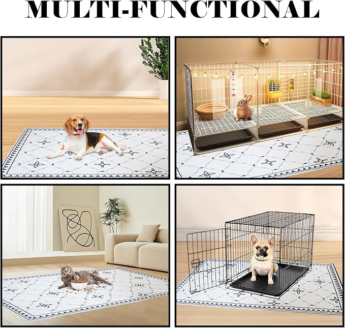 kathson Extra Large Rabbit Cage Liner,78.7×39.4in Reusable Guinea Pigs Rug Anti-Slip Dog Playpen Mat Washable Bunny Floor Mat for Hamster Cats Dog Guinea Pig Chinchillas Ferret