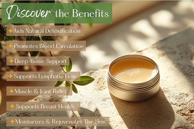 Poke Root & Castor Oil Salve - Cysts, Boils, Fibroids, Swollen Lymph Nodes, Breast & Joint - Vegan Lymphatic Support Massage Balm - Natural Deep Tissue Relief Ointment - Handmade in The USA