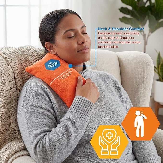 MED PRIDE Instant Hot Packs Disposable for Pain Relief, Activates Instantly, 5in X 9in (24-Pack), Includes 3 Fabric Wraps