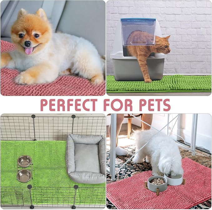 Amylove 4 Pcs Guinea Pig Cage Liner 12 x 12 Inch Washable Chenille Pee Pads Pet Dog Cat Bedding Training Mat Reusable for Small Animals Puppy Bunny Hamster Chinchilla