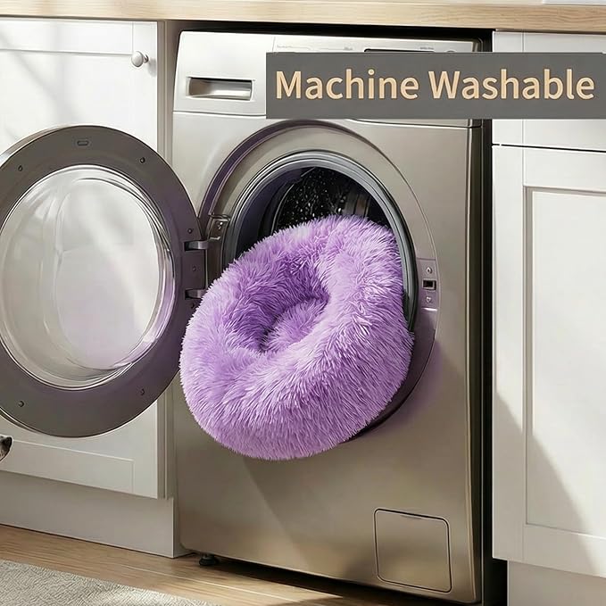 Guinea Pig Bed for Small Animal for Dwarf Rabbits/Hamster/Hedgehog/Ferrets | 11.8 Inch Small Animal Beds Washable，Hideout Soft & Comfortable Donut Bed,Purple