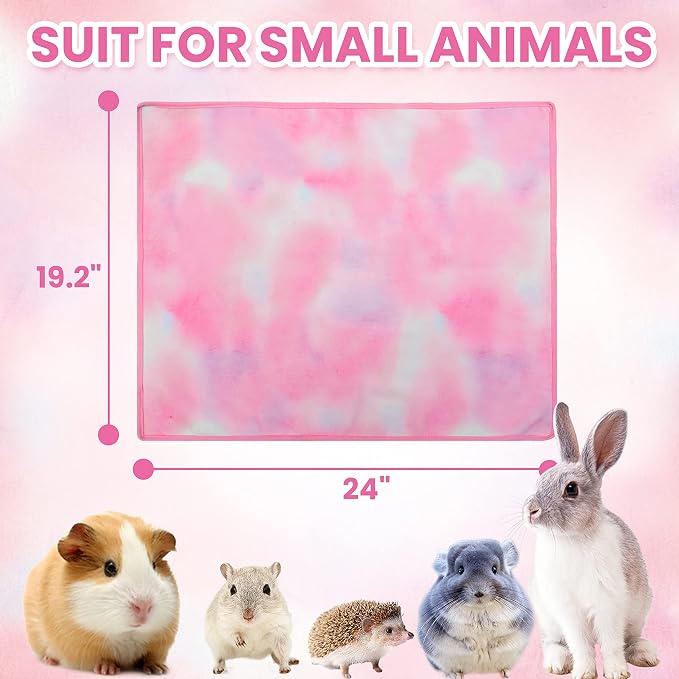 Guinea Pig Cage Mat - 3 Pack 19.2"*24" Waterproof Small Animal Bedding Accessories for Guinea Pig Rat Hamster Chinchilla Hedgehog Rabbit Ferret- Washable Soft Fleece Pet Cage Liner Blankets