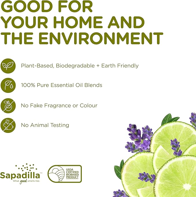 Sapadilla Liquid Hand Soap - Sweet Lavender + Lime - Made with 100% Pure Essential Oil Blends, Cleansing & Moisturizing, Aromatic & Fragrant Hand Soap, Plant Based, Biodegradable, 12 Ounce (Pack of 3)