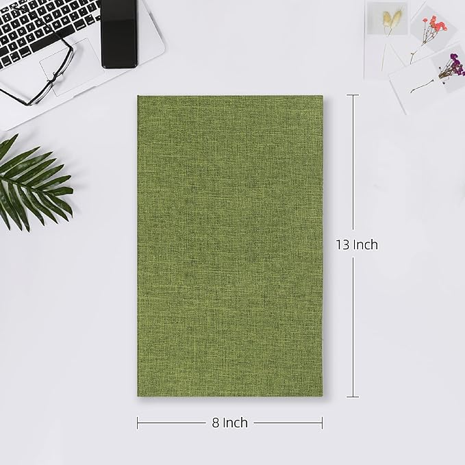 Mublalbum Small Photo Album 4x6 300 Photos Linen Cover Picture Book with Horizontal Pockets for Family Wedding Baby and Anniversary (Green)
