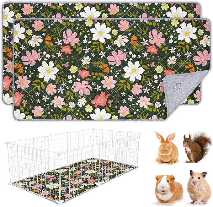 Unicorn Catcher 2 Pack Washable Guinea Pig Cage Liner, Waterproof Bedding | Reusable Absorbent Bedding For Rabbits, Hamsters, And Hedgehogs With A Leak-Proof Design To Keep Cages Dry And Clean