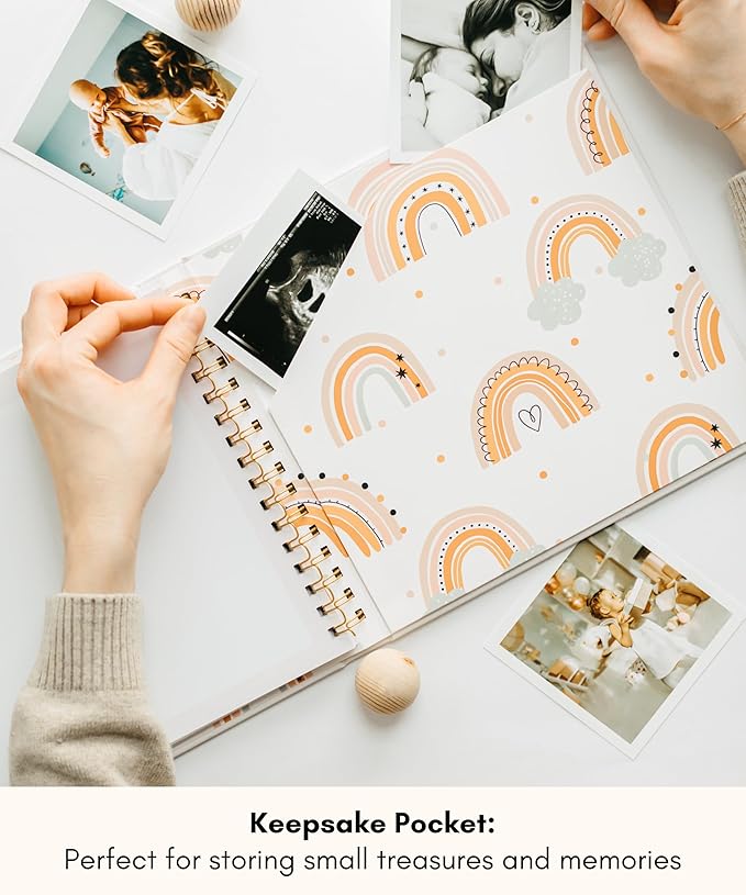 Lamare Baby Memory Book – Baby’s First Year Keepsake Journal, Baby Milestone Book, & Baby Scrapbook