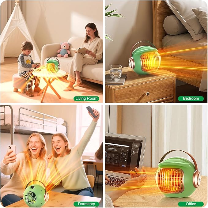 Space heaters for indoor use, mini portable heater desk heater for office,2S Efficient Heating, Tip-Over & Overheat Protection, Quiet Small Desk Heater for Office Home Bedroom