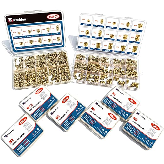 150Pcs M3 Threaded Inserts, M3 Female Thread Metric Knurled Nuts Assortment Kit, Brass Heat Set Insert for Plastic and 3D Printing Components (M3x4x5, M3x6x5)