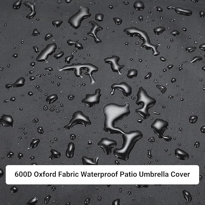 Patio Cantilever Umbrella Covers for Outdoor: Waterproof Offset Umbrella Cover Banana Style with Zipper fits 9FT to 14FT, Black
